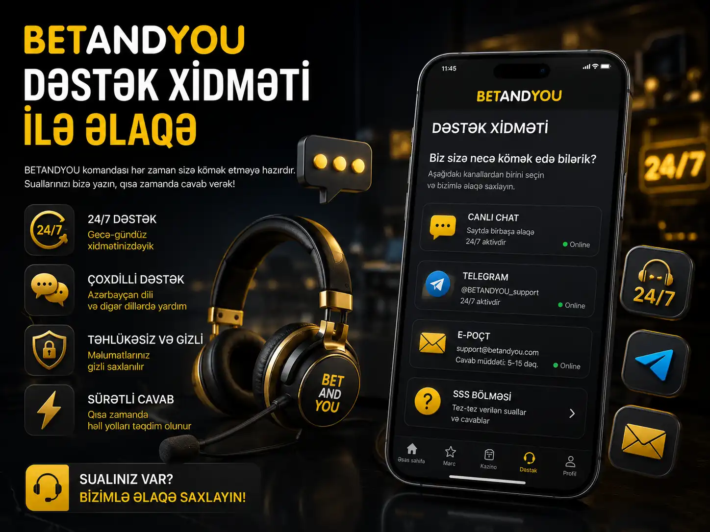 Dəstək Xidməti ilə Əlaqə
